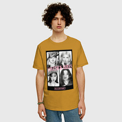 Футболка оверсайз мужская Blackpink K-pop, цвет: горчичный — фото 2