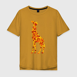 Футболка оверсайз мужская Лиственный жираф, цвет: горчичный