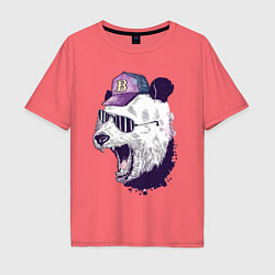 Футболка оверсайз мужская Cool panda!, цвет: коралловый