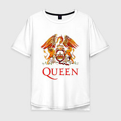 Футболка оверсайз мужская Queen, логотип, цвет: белый
