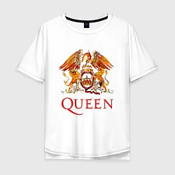 Футболка оверсайз мужская Queen, логотип, цвет: белый
