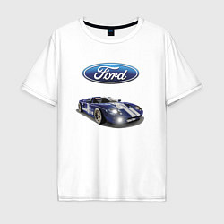 Футболка оверсайз мужская Ford Racing team, цвет: белый