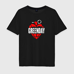 Футболка оверсайз мужская Green day рок группа, цвет: черный