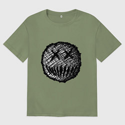 Мужская футболка оверсайз Жуткая рожица пиксельная