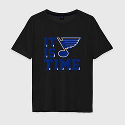 Футболка оверсайз мужская It is St Louis Blues time Сент Луис Блюз, цвет: черный