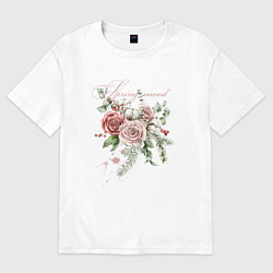 Футболка оверсайз мужская Spring mood Flower, цвет: белый