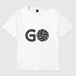 Футболка оверсайз мужская Go Volleyball, цвет: белый