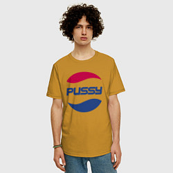 Футболка оверсайз мужская Pepsi Pussy, цвет: горчичный — фото 2