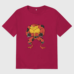 Футболка оверсайз мужская Pimple here, цвет: маджента