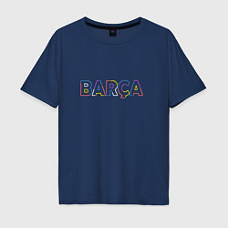 Футболка оверсайз мужская FC Barcelona - Multicolor 2022 Barca, цвет: тёмно-синий