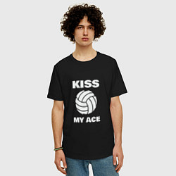 Футболка оверсайз мужская Kiss - My Ace, цвет: черный — фото 2