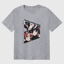 Футболка оверсайз мужская Великий из бродячих псов, Дазай Осаму, Чуя Накахар, цвет: меланж