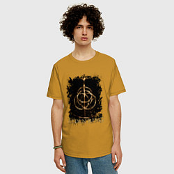 Футболка оверсайз мужская ELDEN RING SYMBOL LOGO, цвет: горчичный — фото 2