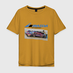 Футболка оверсайз мужская Mazda Motorsport Racing team!, цвет: горчичный