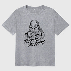 Футболка оверсайз мужская Line Jeepers Creepers, цвет: меланж