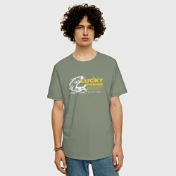 Футболка оверсайз мужская Счастливая рыбацкая футболка не стирать, цвет: авокадо — фото 2