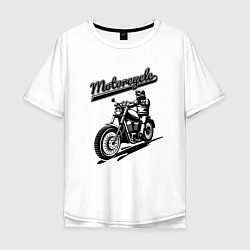 Футболка оверсайз мужская Motorcycle Cool rider, цвет: белый