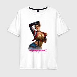 Футболка оверсайз мужская Sexy Panam Cyberpunk2077 18, цвет: белый