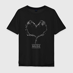 Футболка оверсайз мужская MUSE СЕРДЦЕ, цвет: черный