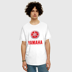 Футболка оверсайз мужская Yamaha Логотип Ямаха, цвет: белый — фото 2