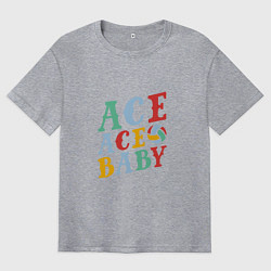 Футболка оверсайз мужская Ace Ace Baby, цвет: меланж
