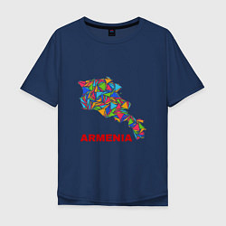 Футболка оверсайз мужская Armenian Color, цвет: тёмно-синий
