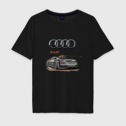 Футболка оверсайз мужская Audi Racing team, цвет: черный