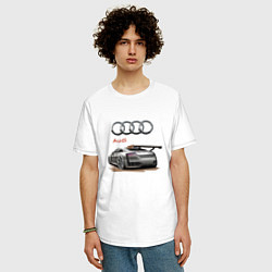 Футболка оверсайз мужская Audi Racing team, цвет: белый — фото 2