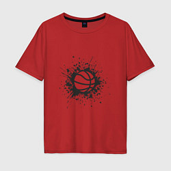 Футболка оверсайз мужская Basketball Splash, цвет: красный