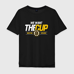 Футболка оверсайз мужская Boston Bruins we want the cup, цвет: черный