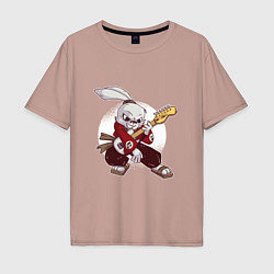Футболка оверсайз мужская Rabbit Rocker, цвет: пыльно-розовый