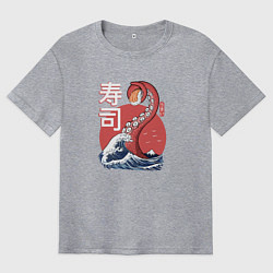 Футболка оверсайз мужская Kraken Kawaii Sushi, цвет: меланж