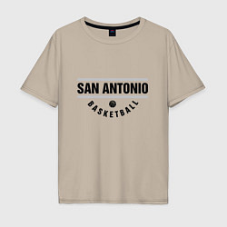 Футболка оверсайз мужская San Antonio Basketball, цвет: миндальный