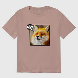 Футболка оверсайз мужская Лисичка Фыр-Фыр, цвет: пыльно-розовый