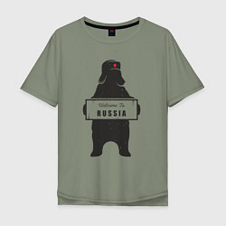 Футболка оверсайз мужская Russia - Bear, цвет: авокадо
