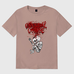 Футболка оверсайз мужская Cannibal Corpse skeleton, цвет: пыльно-розовый