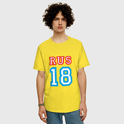 Футболка оверсайз мужская RUS 18, цвет: желтый — фото 2