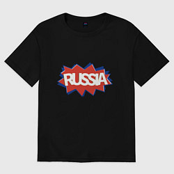 Футболка оверсайз мужская Russian Boom, цвет: черный