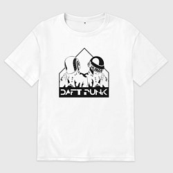 Футболка оверсайз мужская Дафт панк, цвет: белый