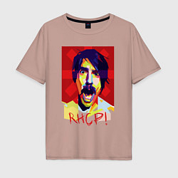 Футболка оверсайз мужская Kiedis RHCP, цвет: пыльно-розовый