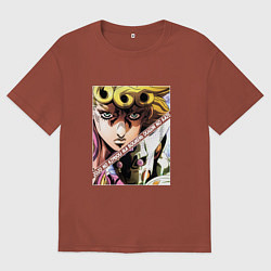 Футболка оверсайз мужская Джорно Джованна из ДжоДжо, цвет: кирпичный