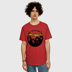 Футболка оверсайз мужская Led Zeppelin Лед Зеппелин, цвет: красный — фото 2