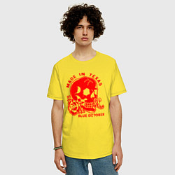 Футболка оверсайз мужская Blue october череп,, цвет: желтый — фото 2