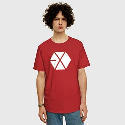 Футболка оверсайз мужская EXO-M, цвет: красный — фото 2
