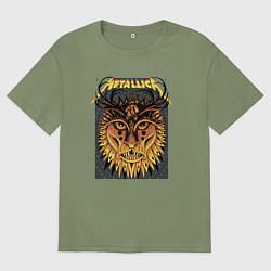 Футболка оверсайз мужская Metallica Lion, цвет: авокадо