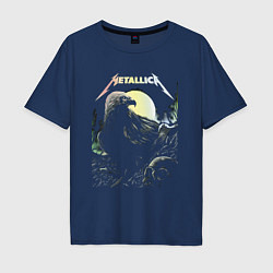 Футболка оверсайз мужская Metallica Raven & Skull, цвет: тёмно-синий