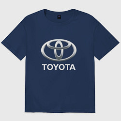 Футболка оверсайз мужская TOYOTA 3D Logo, цвет: тёмно-синий