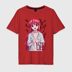 Футболка оверсайз мужская Elfen lied Lucy, цвет: красный