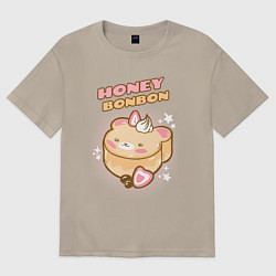 Футболка оверсайз мужская Honey Bonbon, цвет: миндальный