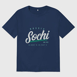 Футболка оверсайз мужская Россия - Сочи, цвет: тёмно-синий